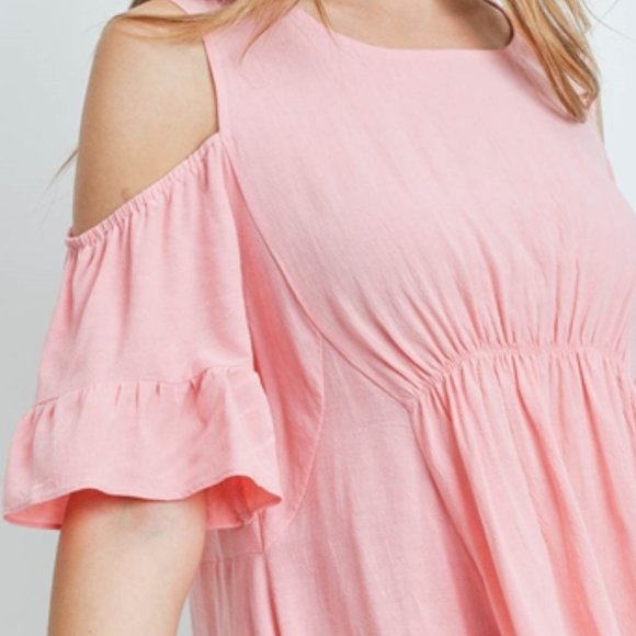 Pink Cold Shoulder Top - Picture 6 of 6
